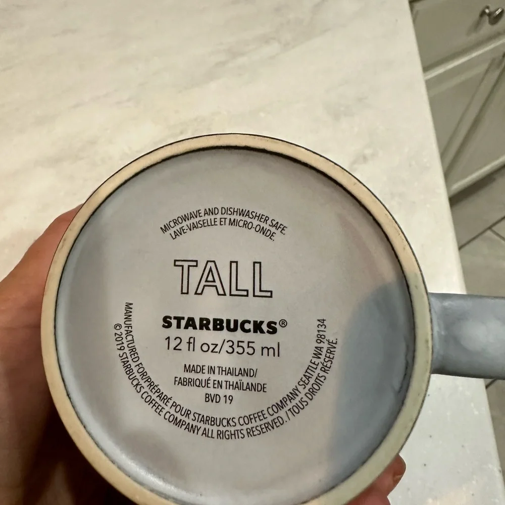 Starbucks 2019 Siren Logo 12 oz TALL Gray Mermaid Coffee Cup Mug Hot Chocolate
